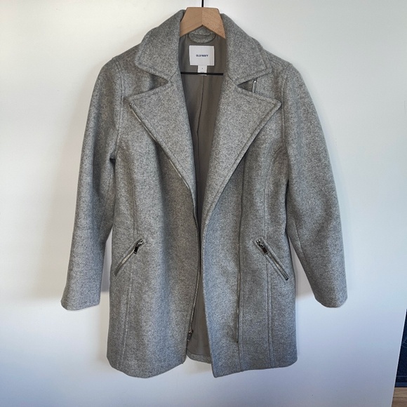 Old Navy‎ Asymmetrical Dress Coat Wool Blend Size Small - Picture 2 of 9